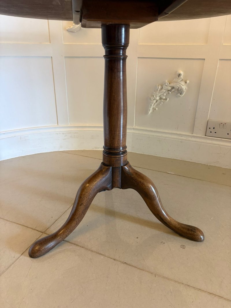 Antique Georgian 18th Century Figured Mahogany Circular Tilt Top Lamp Table - Image 6